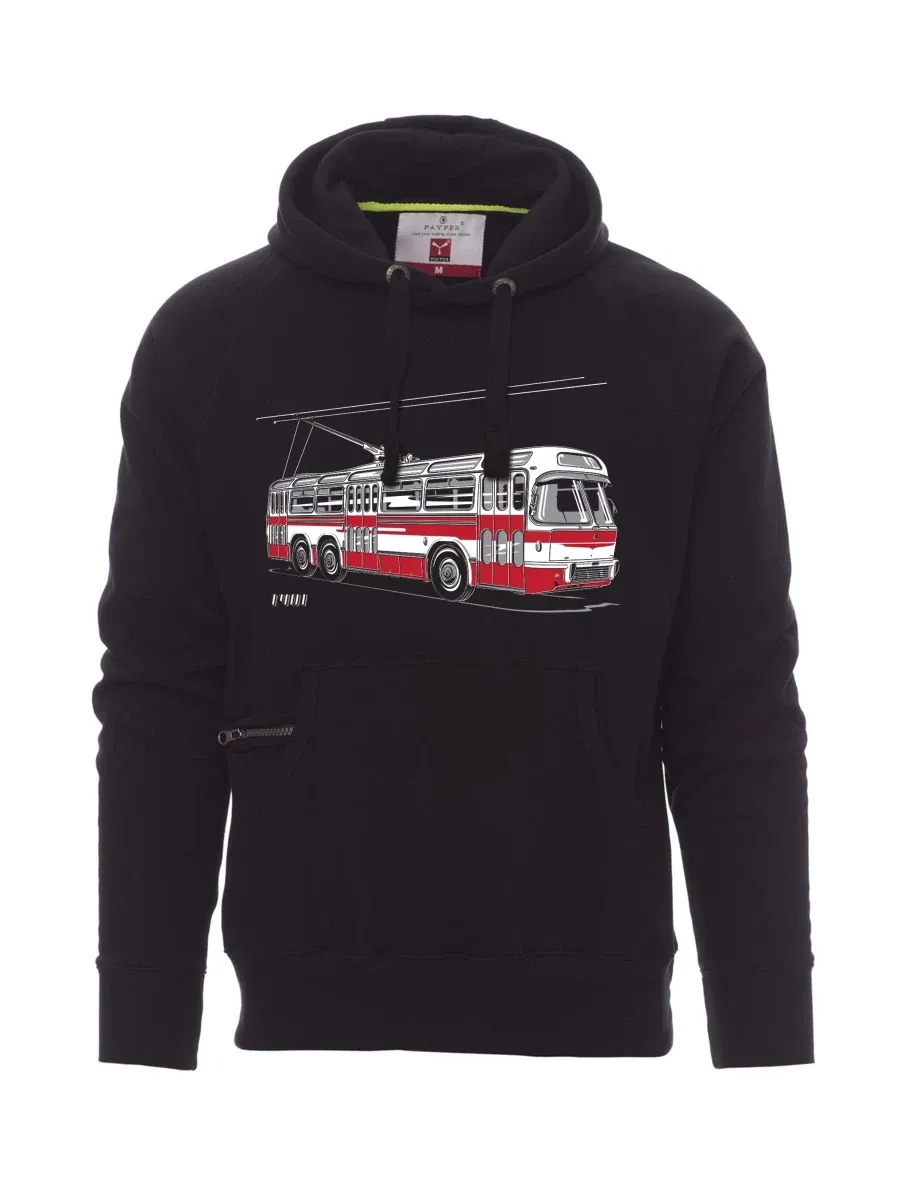 Černá pánská mikina Trolejbus  T401