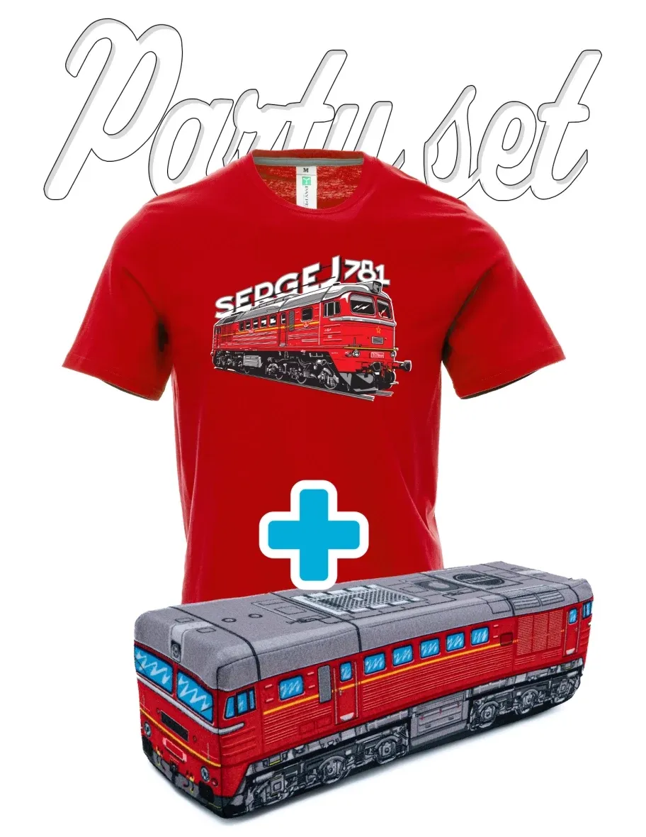 Party set trička s plyšovým polštářkem na motivy Lokomotiva 781 "Sergej"