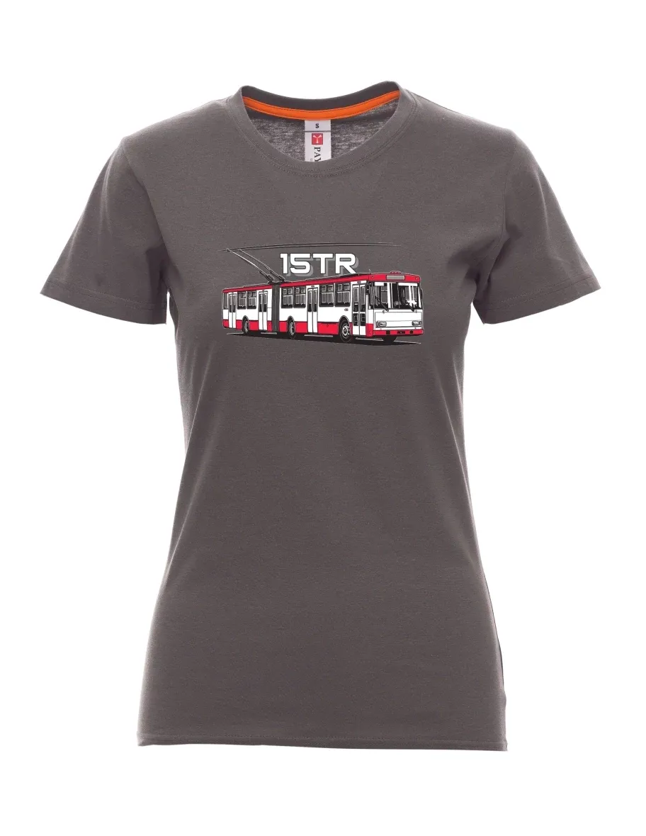 Kouřové dámské tričko Trolejbus 15TR