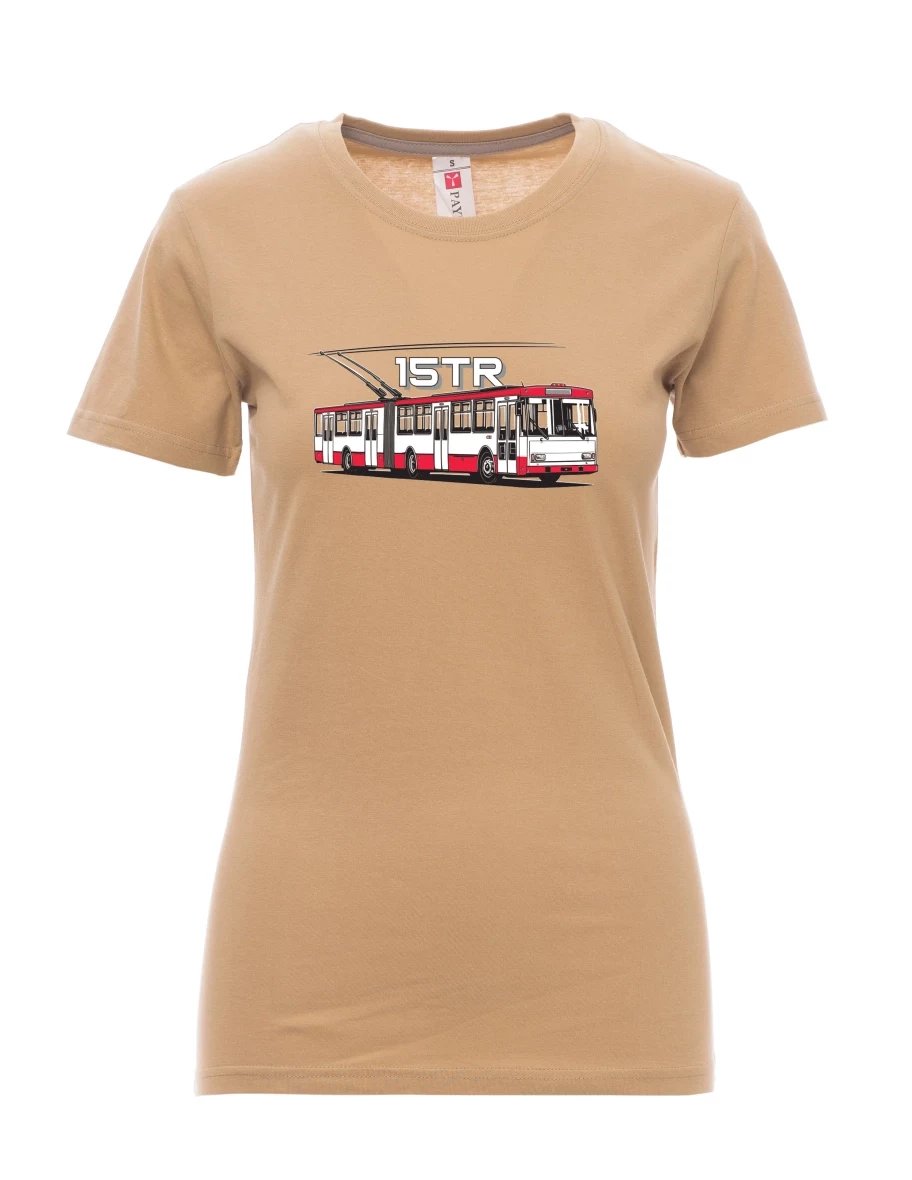 Hnědé dámské tričko Trolejbus 15TR