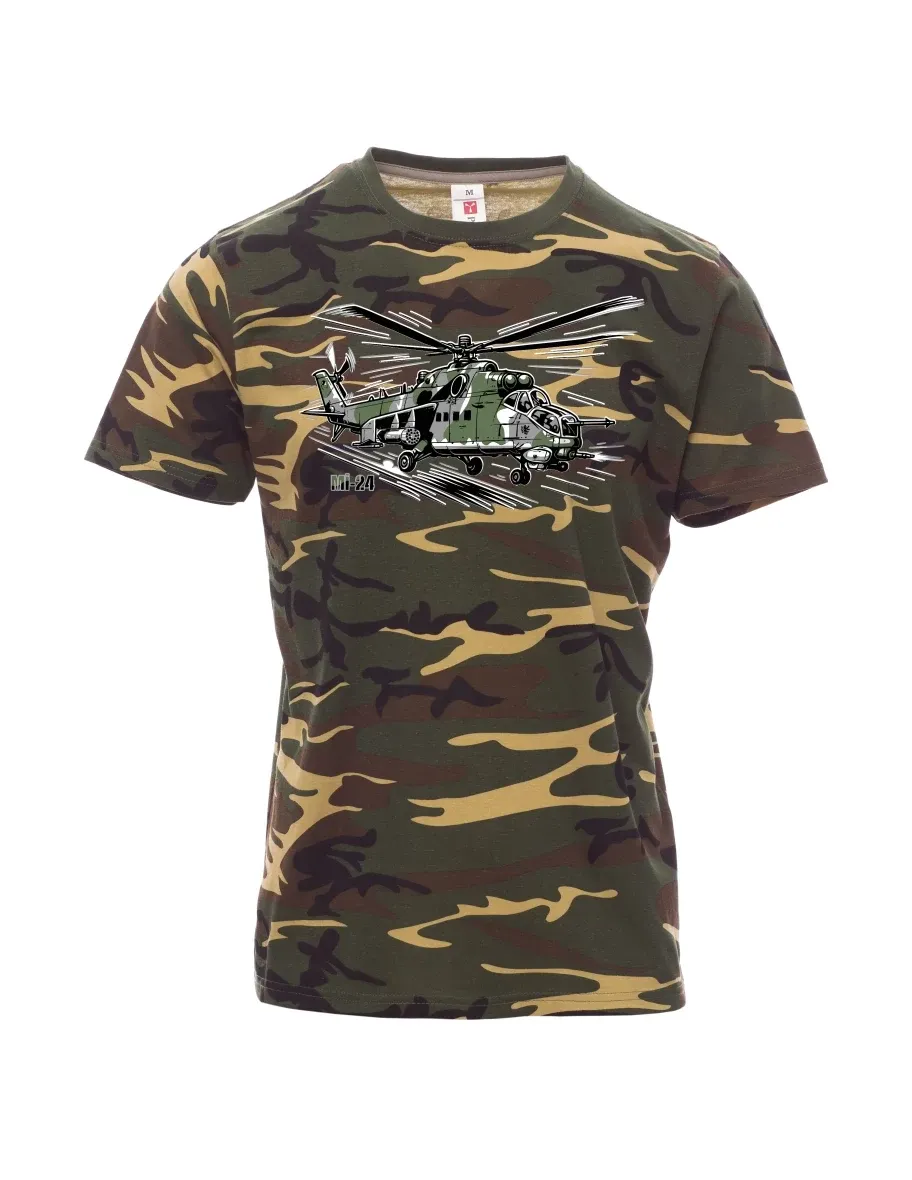 Maskáčové pánské tričko Vrtulník Mi-24