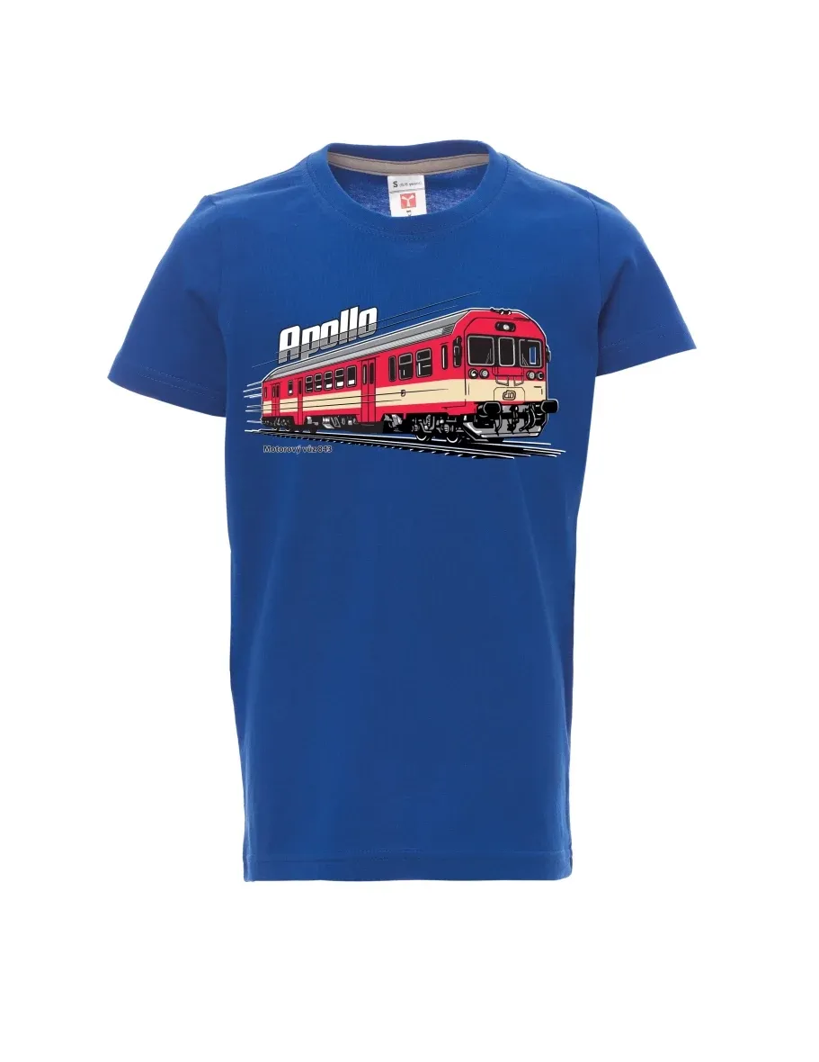 Modré dětské tričko Motorový vůz 843 „Apollo“