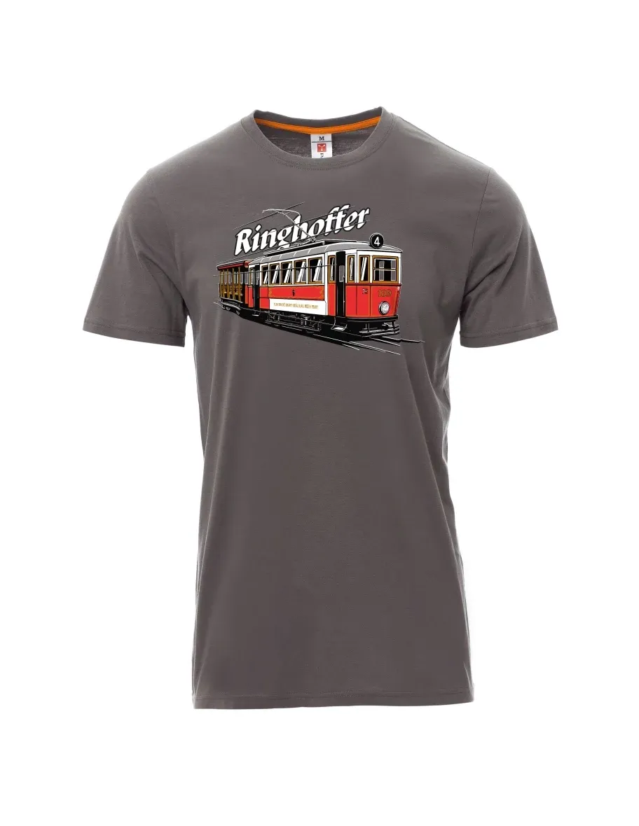Šedé pánské tričko Tramvaj Ringhoffer