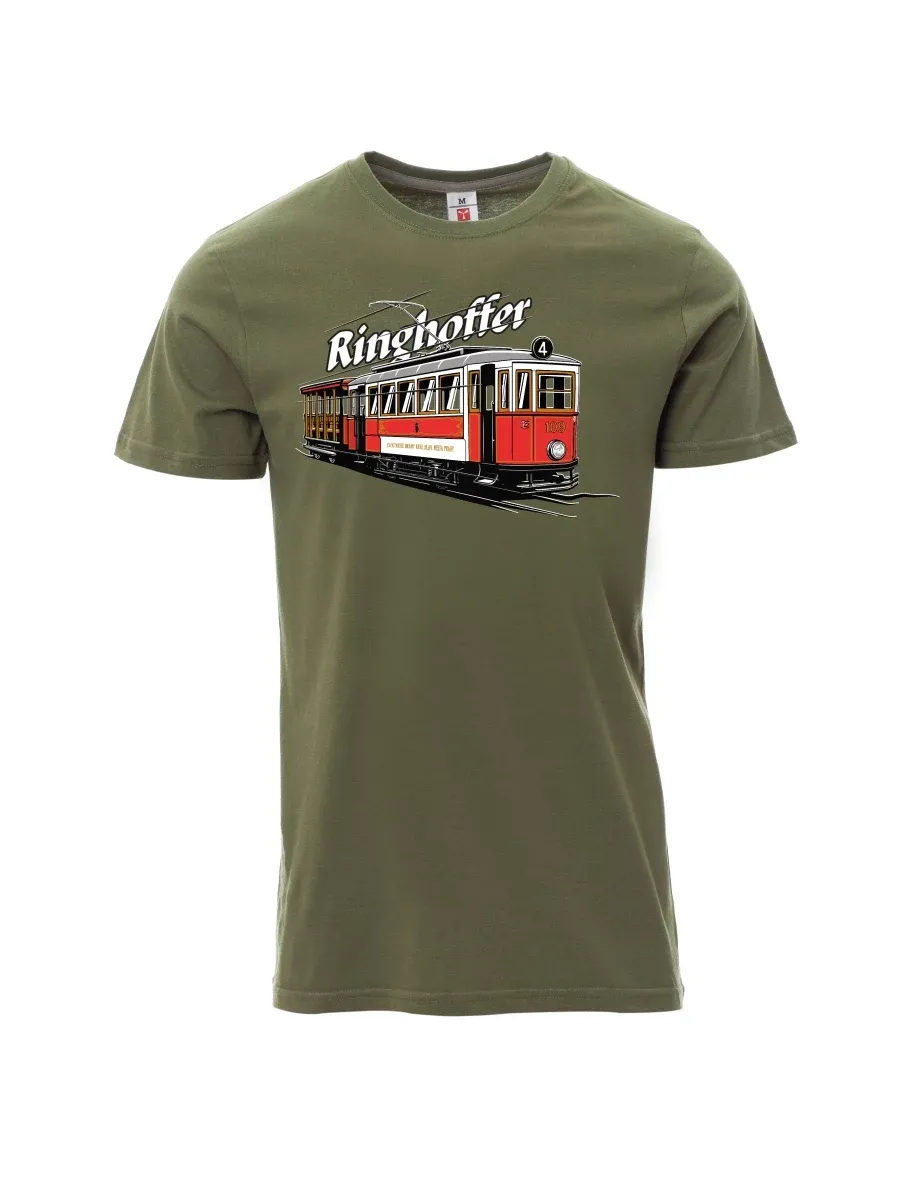 Khaki pánské tričko Tramvaj Ringhoffer