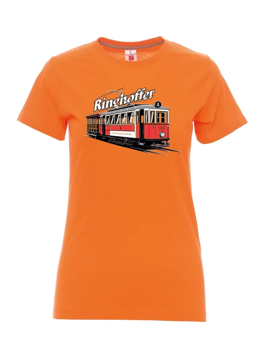 Oranžové dámské tričko Tramvaj Ringhoffer