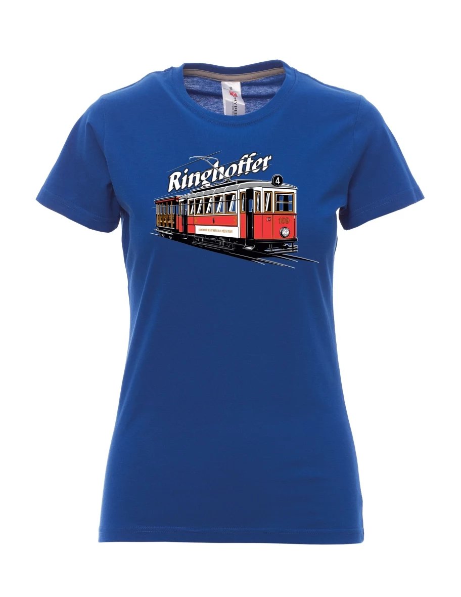 Královsky modré dámské tričko Tramvaj Ringhoffer