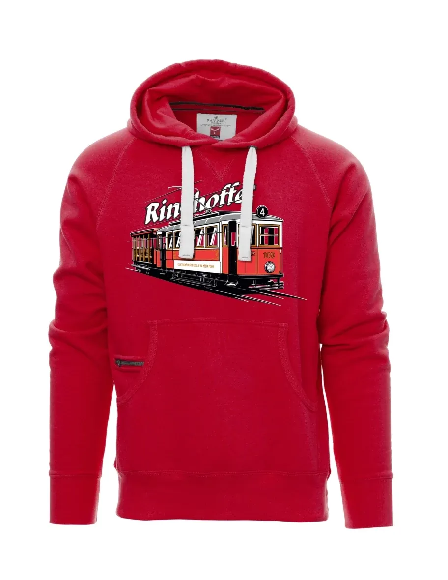 Červená pánská mikina Tramvaj Ringhoffer