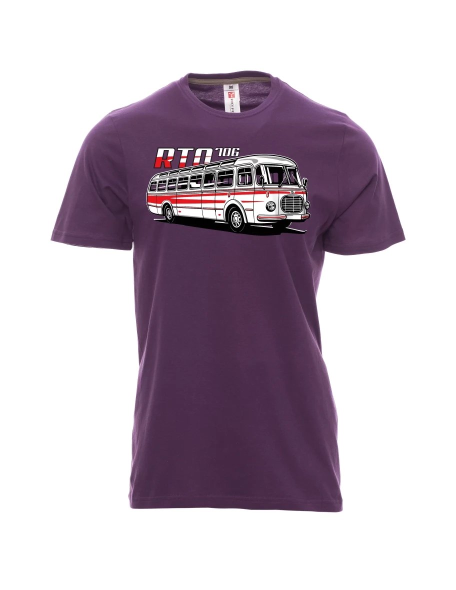 Fialové pánské tričko Autobus RTO 706