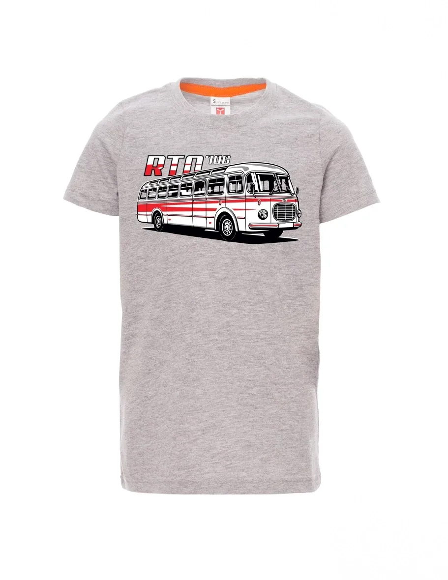 Šedý melír dětské tričko Autobus RTO 706