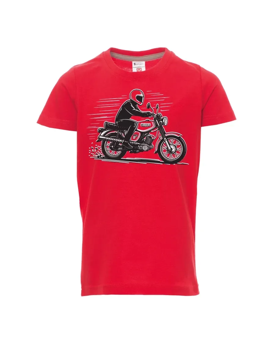 Červené dětské tričko Motorka Enduro S51