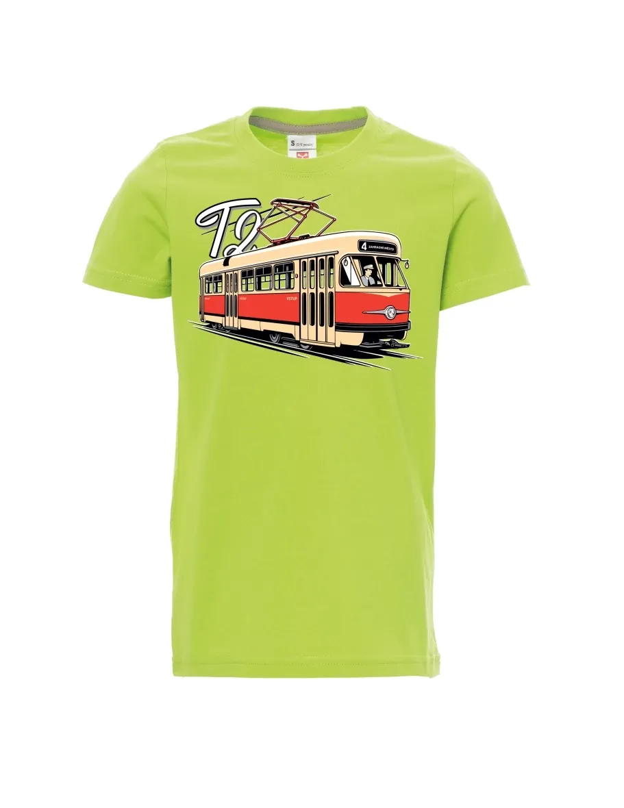 Světle zelené dětské tričko Tramvaj T2