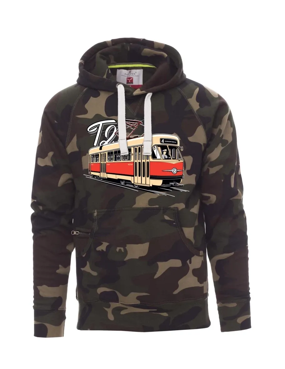 Maskáčová pánská mikina Tramvaj T2