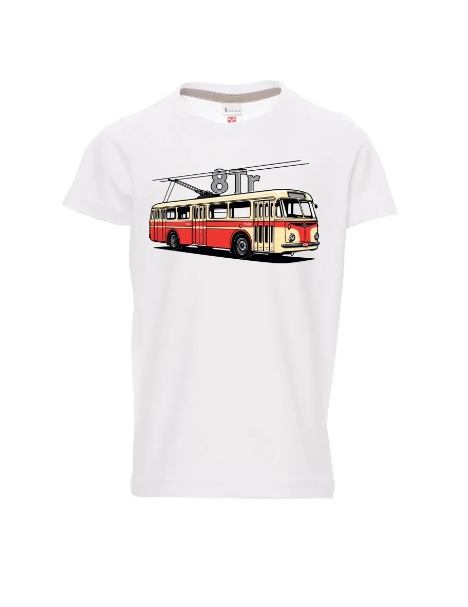 Bílé dětské tričko Trolejbus 8Tr