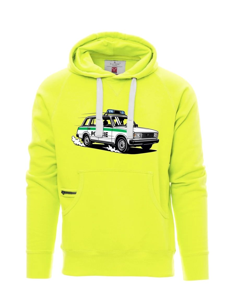 Fluorescenční pánská mikina Automobil VAZ 2104 POLICIE