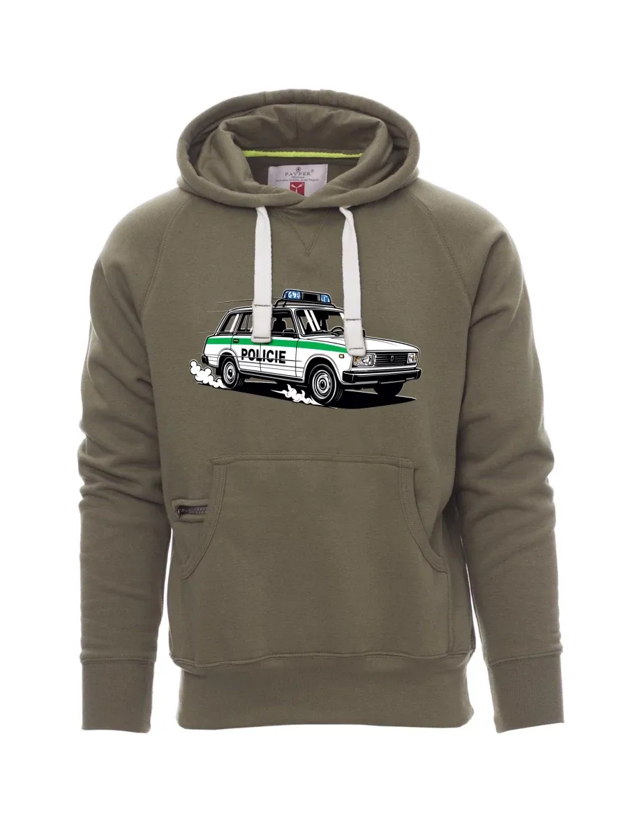 Khaki pánská mikina Automobil VAZ 2104 POLICIE