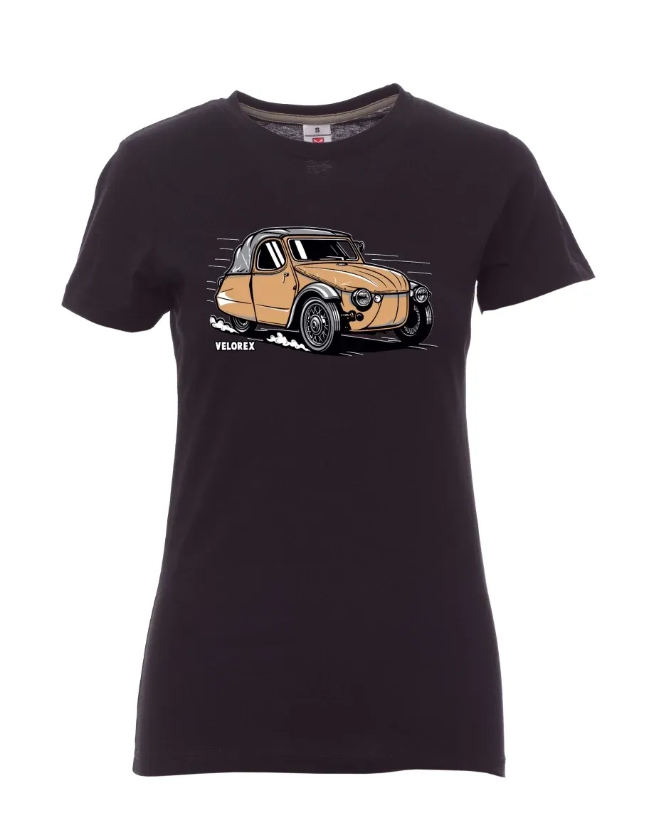 Černé dámské tričko Automobil Velorex