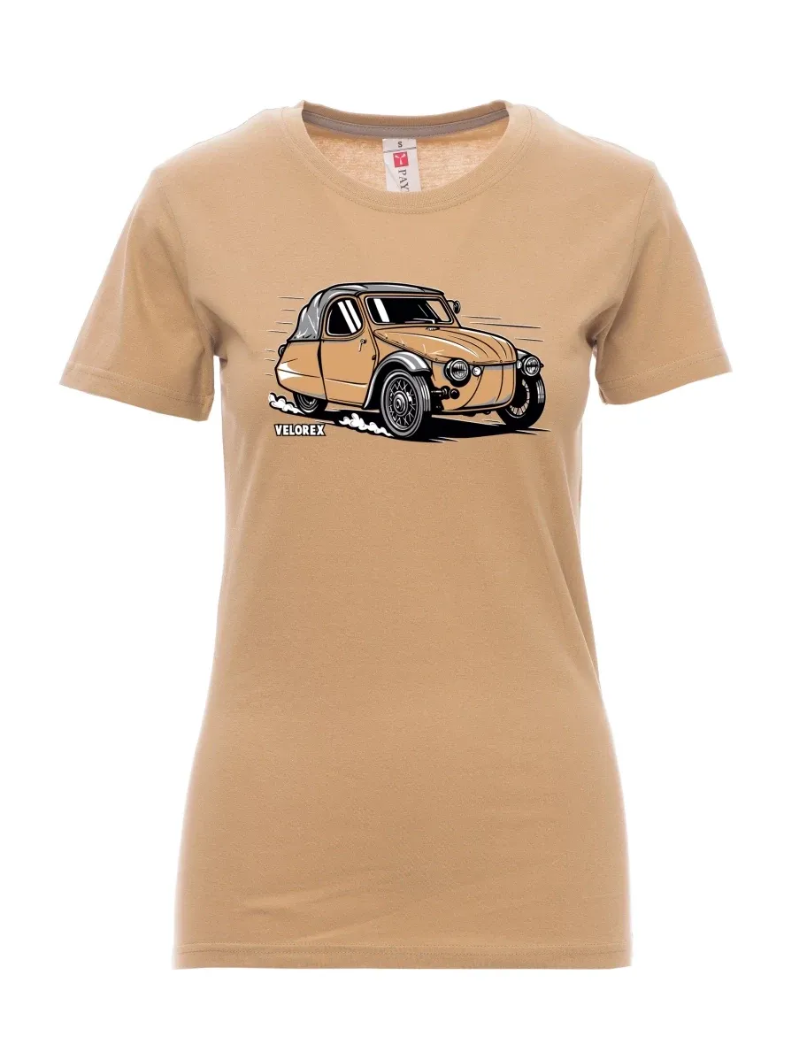 Hnědé dámské tričko Automobil Velorex