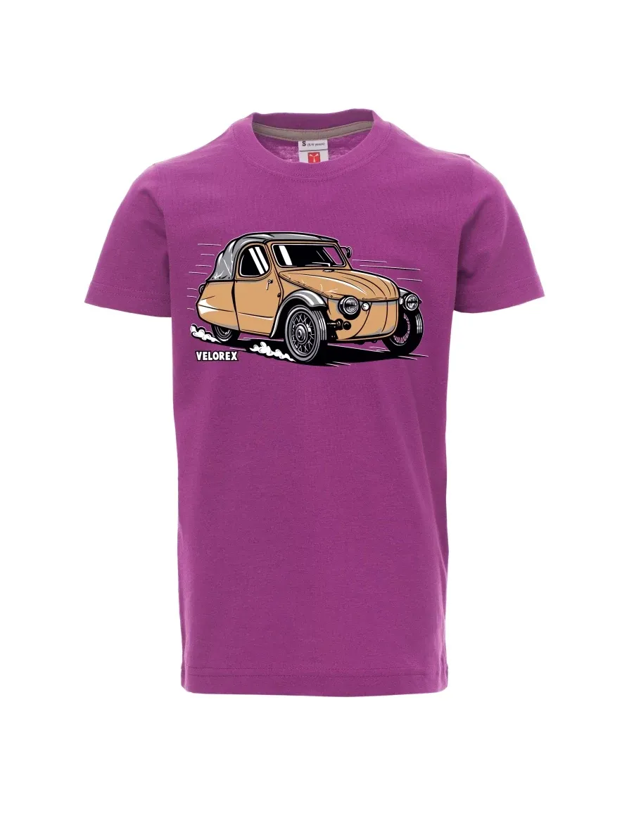 Fialové dětské tričko Automobil Velorex