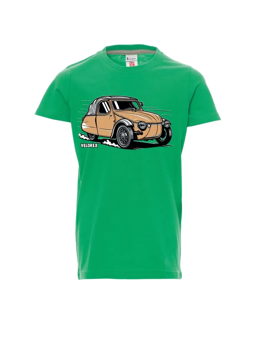Zelené dětské tričko Automobil Velorex