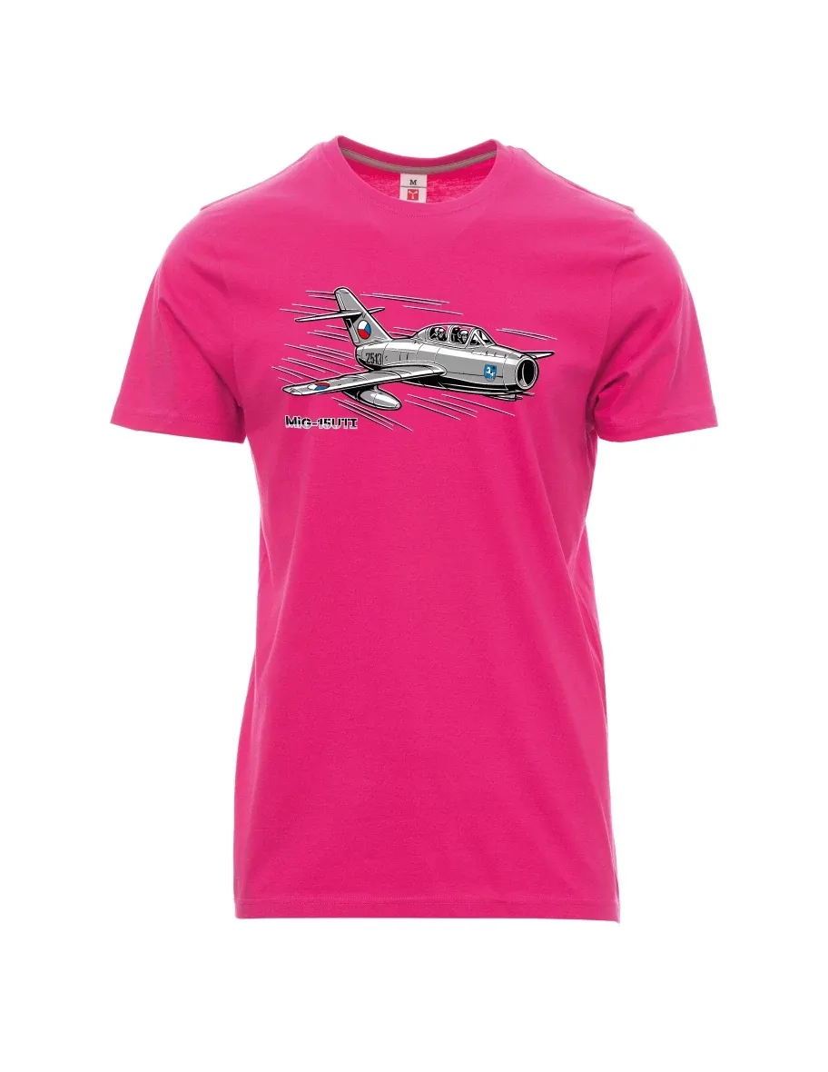 Růžové pánské tričko Letadlo MiG-15UTI