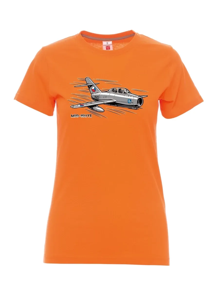 Oranžové dámské tričko Letadlo MiG-15UTI