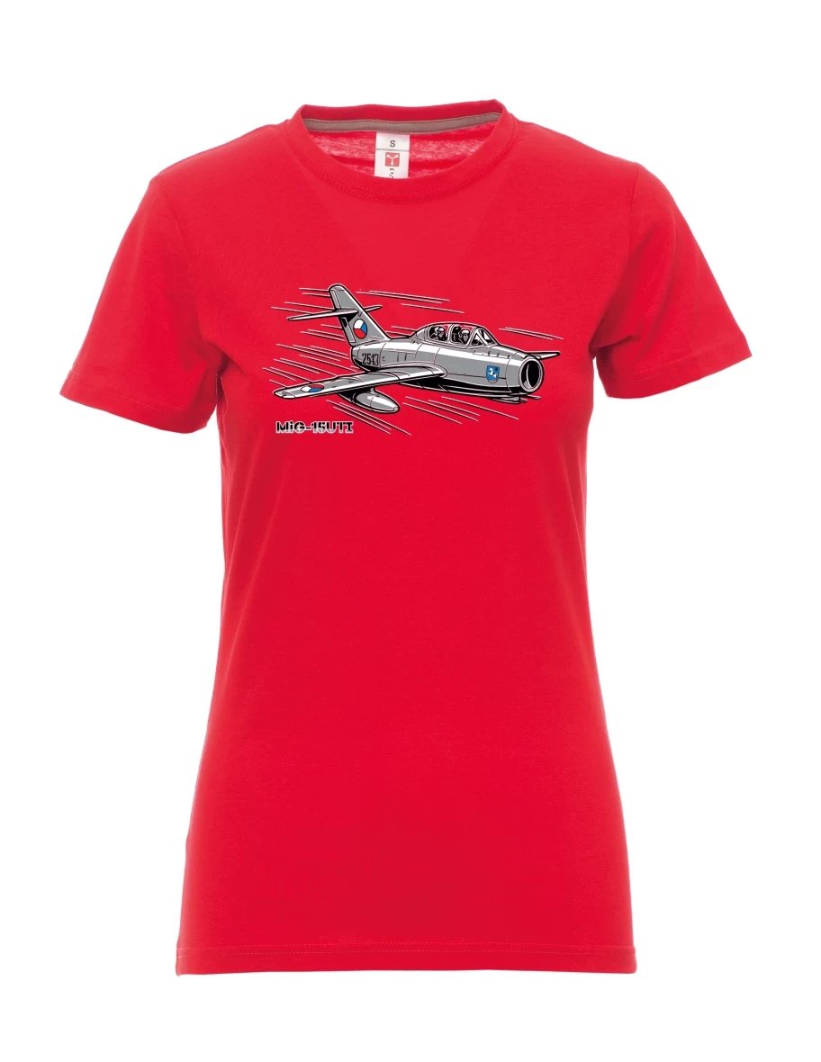 Červené dámské tričko Letadlo MiG-15UTI