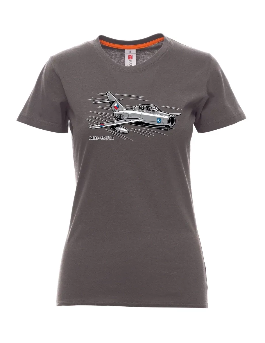 Kouřové dámské tričko Letadlo MiG-15UTI