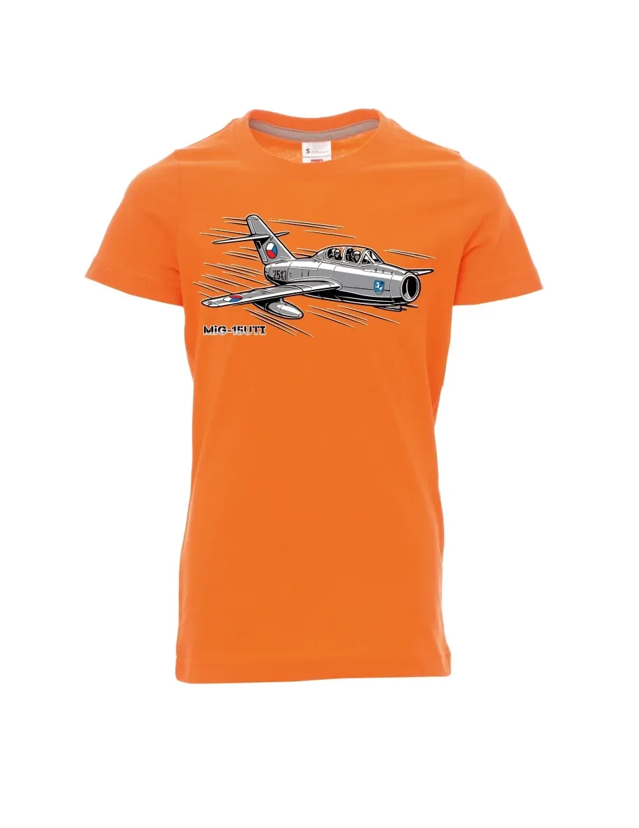 Oranžové dětské tričko Letadlo MiG-15UTI