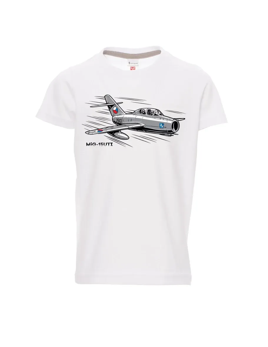 Bílé dětské tričko Letadlo MiG-15UTI