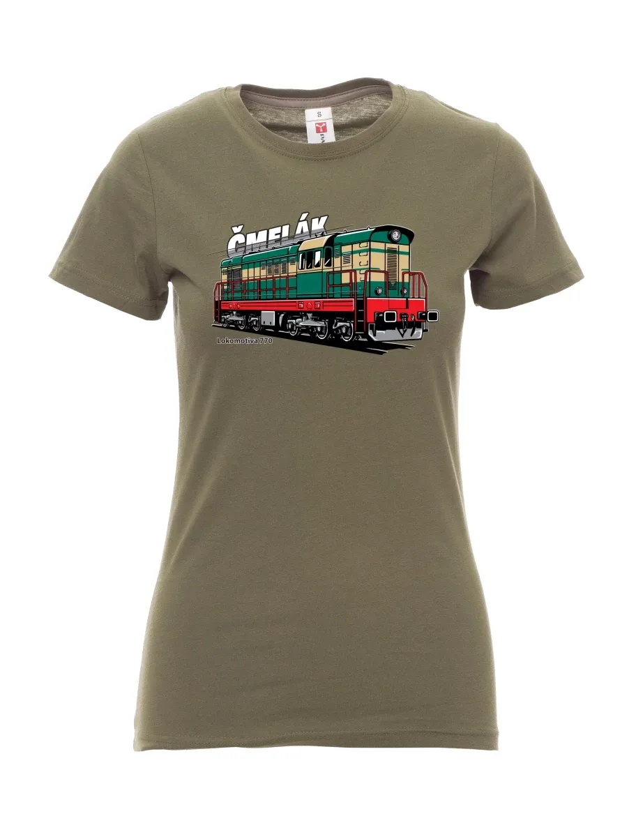 Khaki dámské tričko Lokomotiva 770 „Čmelák“