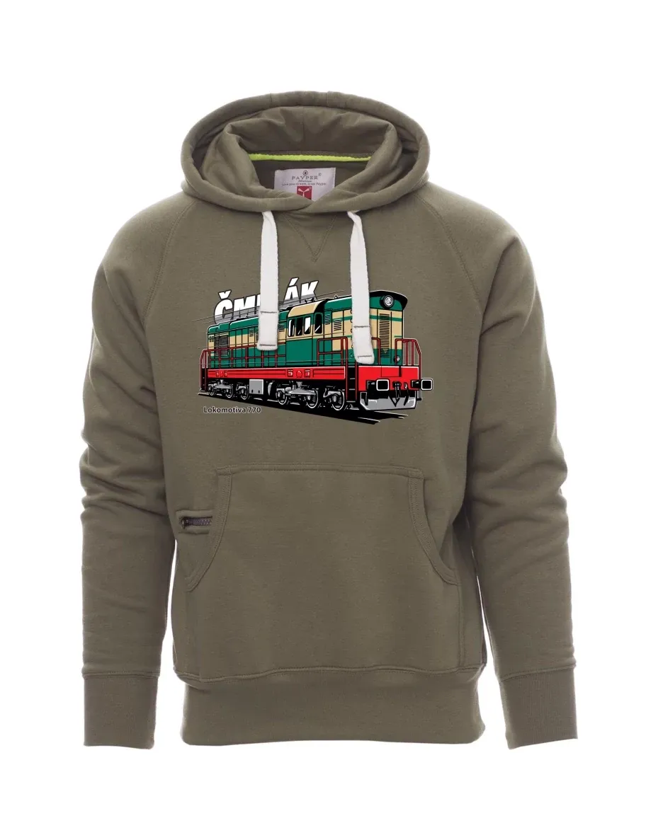 Khaki pánská mikina Lokomotiva 770 „Čmelák“