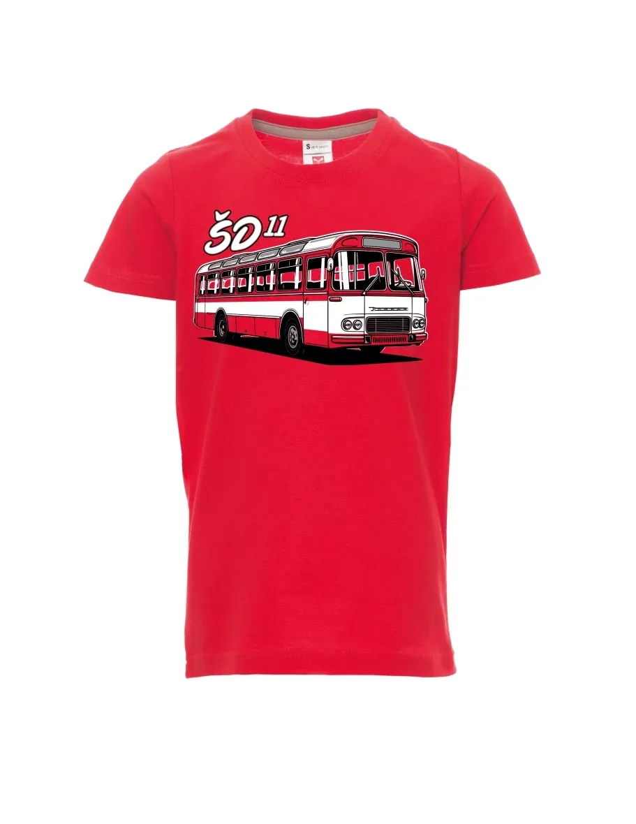 Červené dětské tričko Autobus ŠD 11