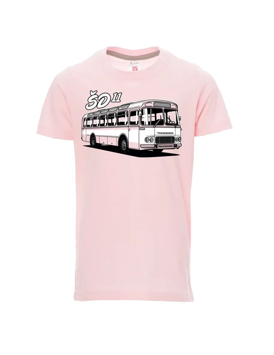 Světle růžové dětské tričko Autobus ŠD 11