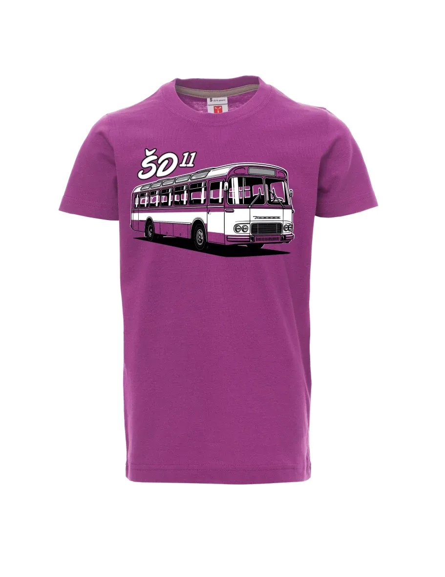 Fialové dětské tričko Autobus ŠD 11
