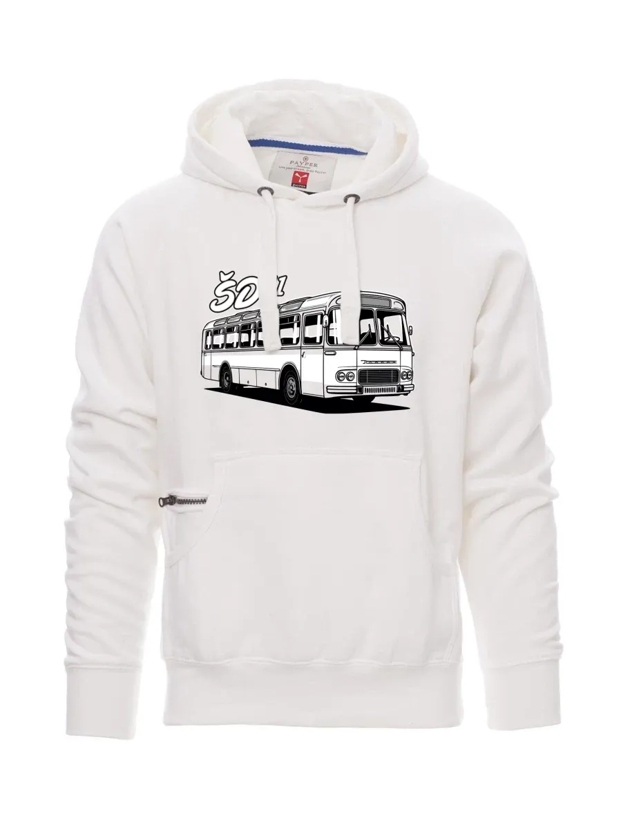 Bílá pánská mikina Autobus ŠD 11