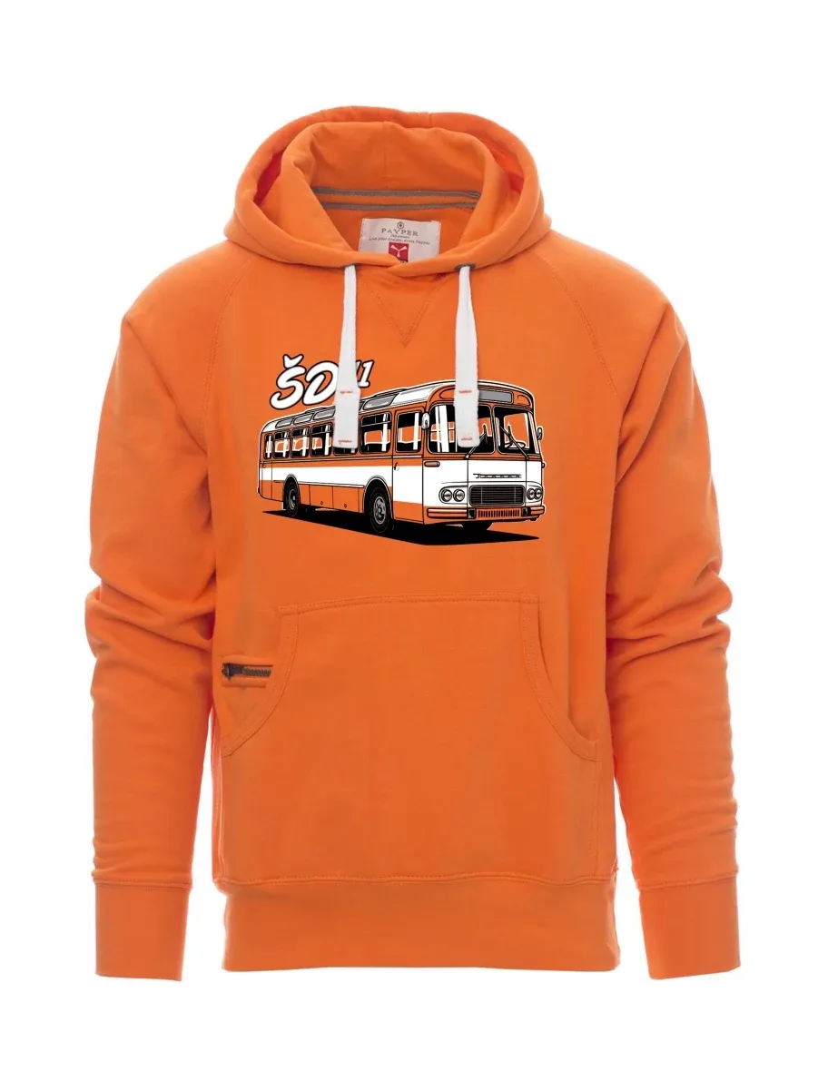 Oranžová pánská mikina Autobus ŠD 11