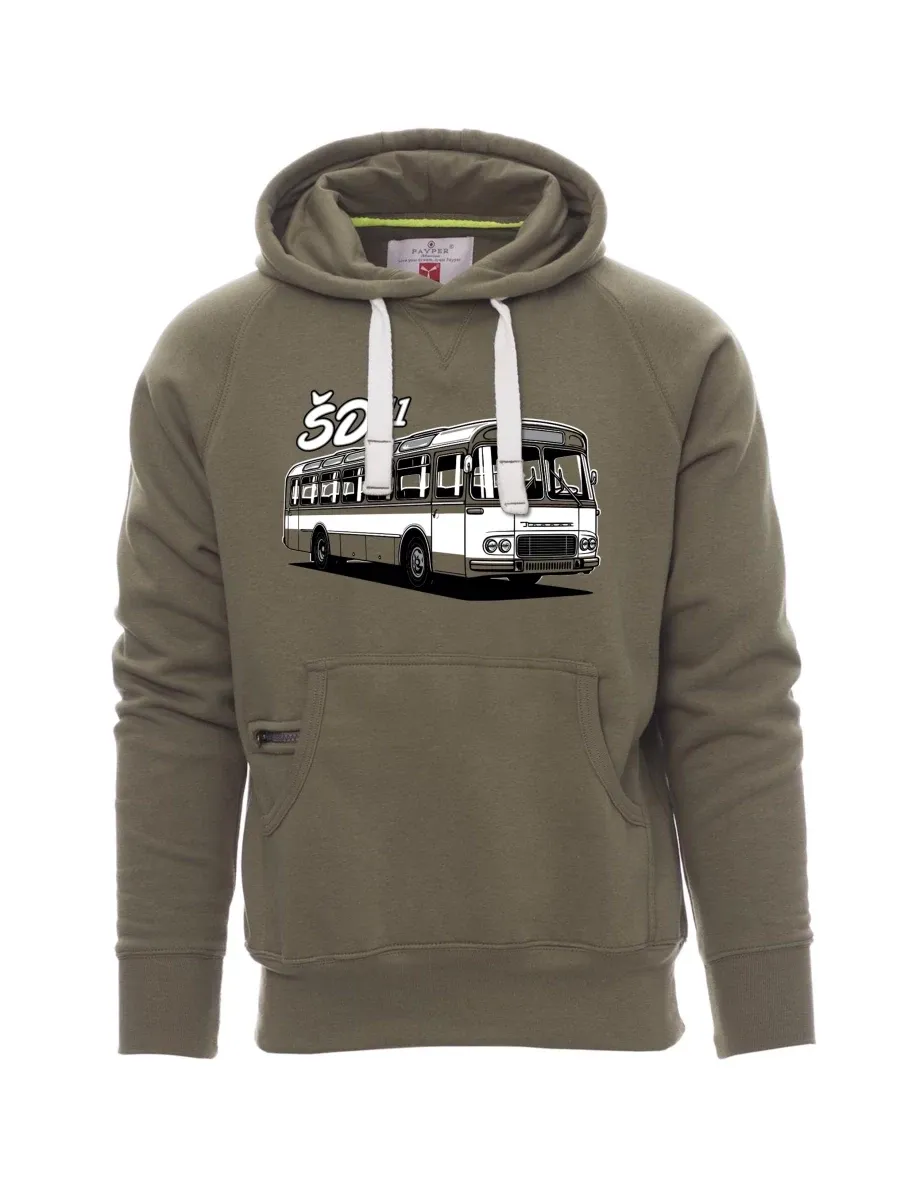 Khaki pánská mikina Autobus ŠD 11