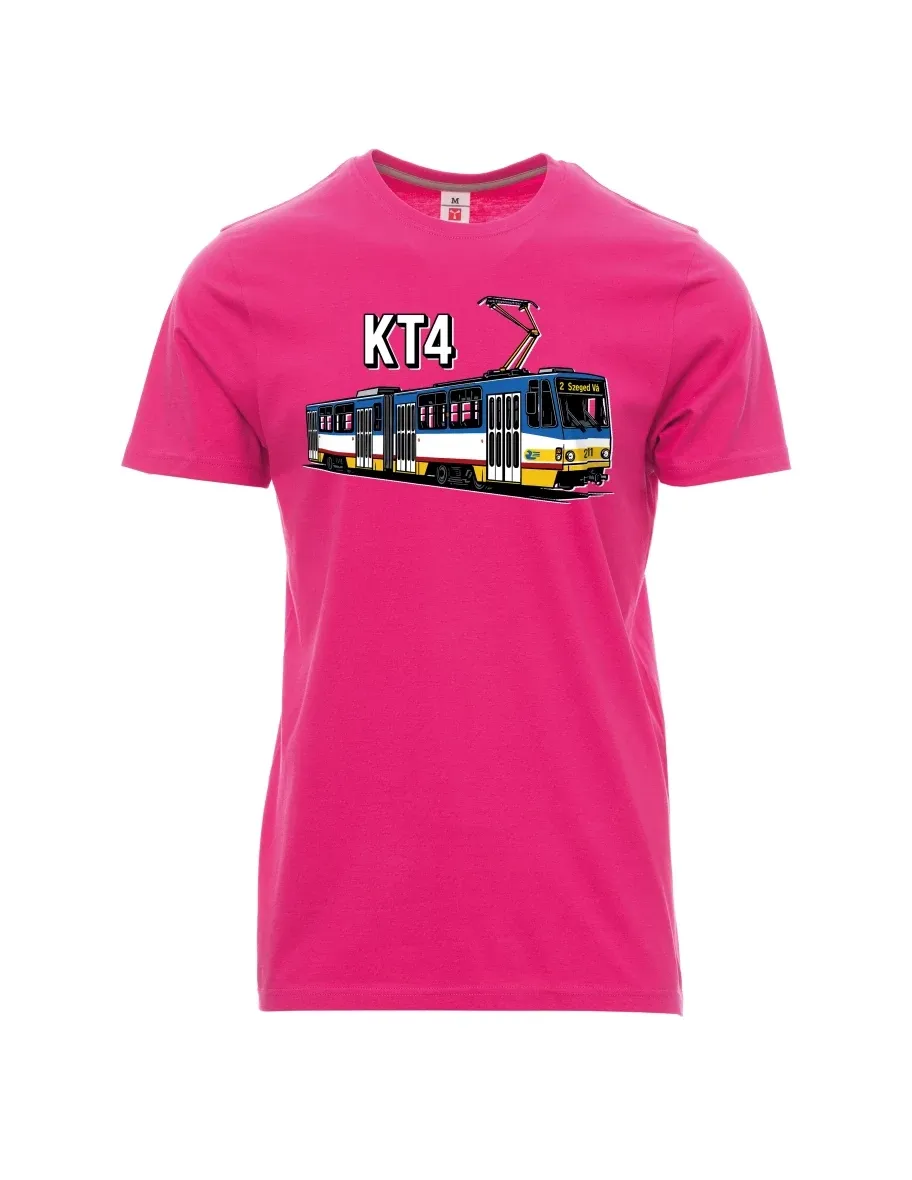 Růžové pánské tričko Tramvaj KT4