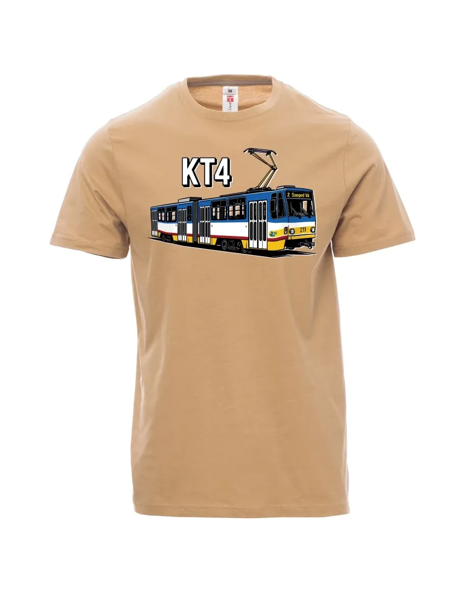 Hnědé pánské tričko Tramvaj KT4