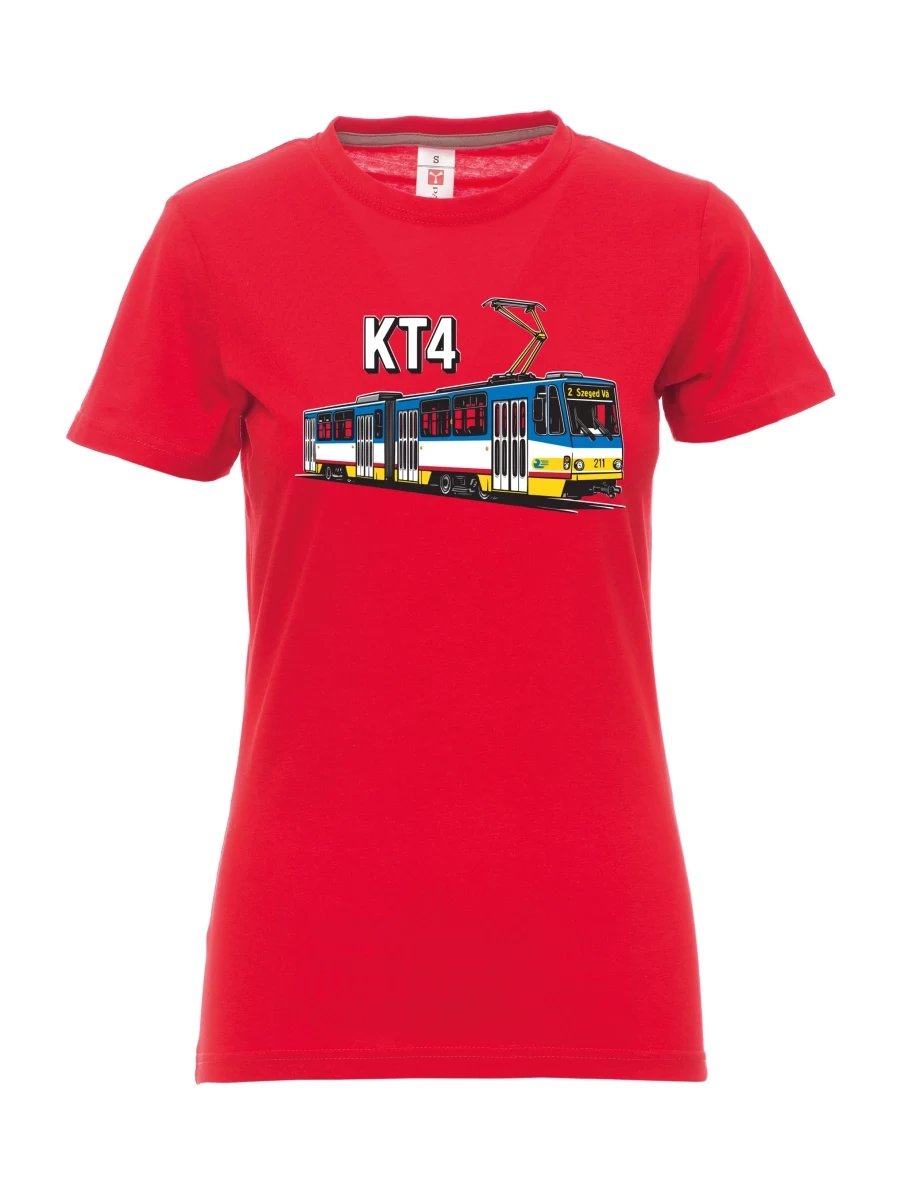 Červené dámské tričko Tramvaj KT4