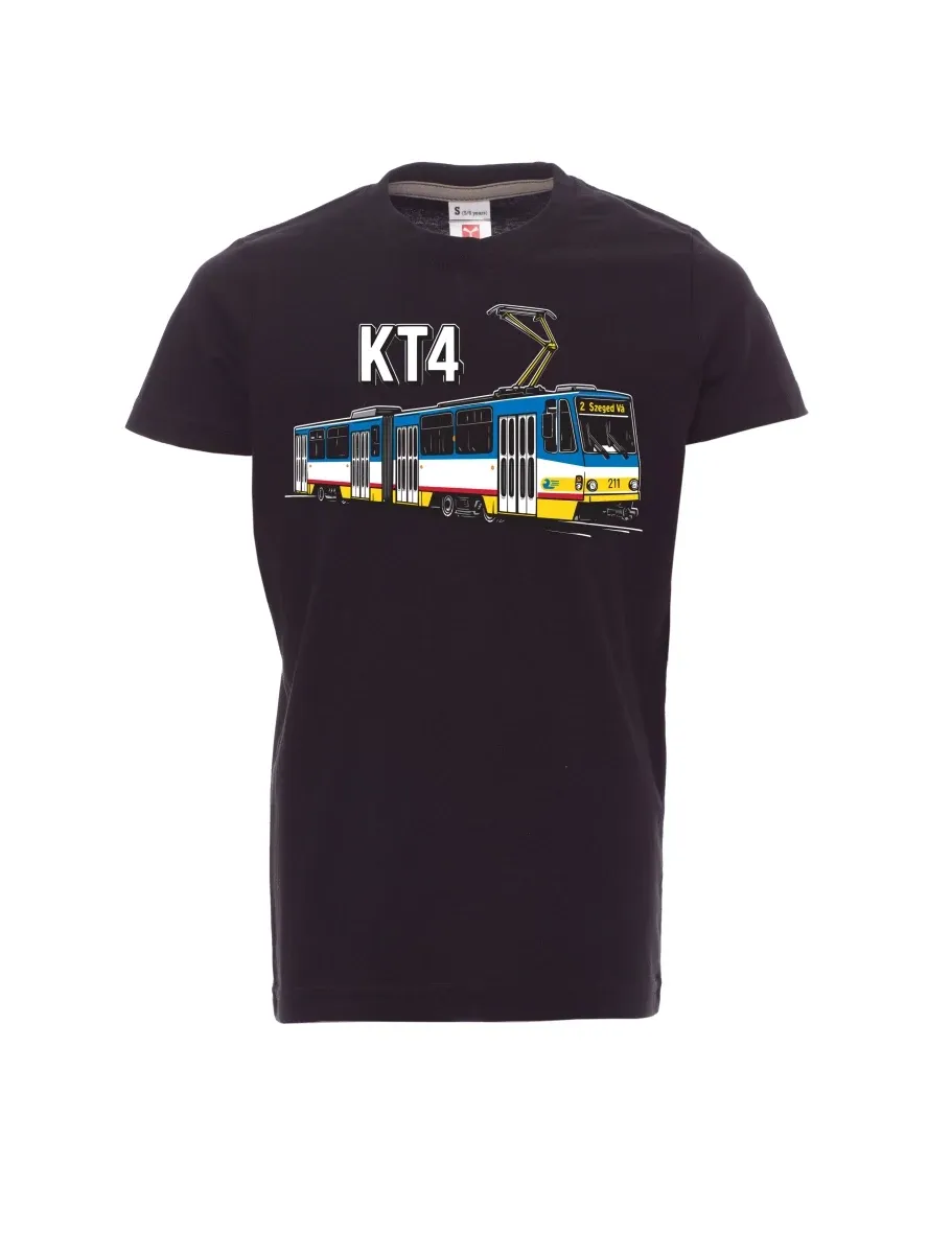 Černé dětské tričko Tramvaj KT4