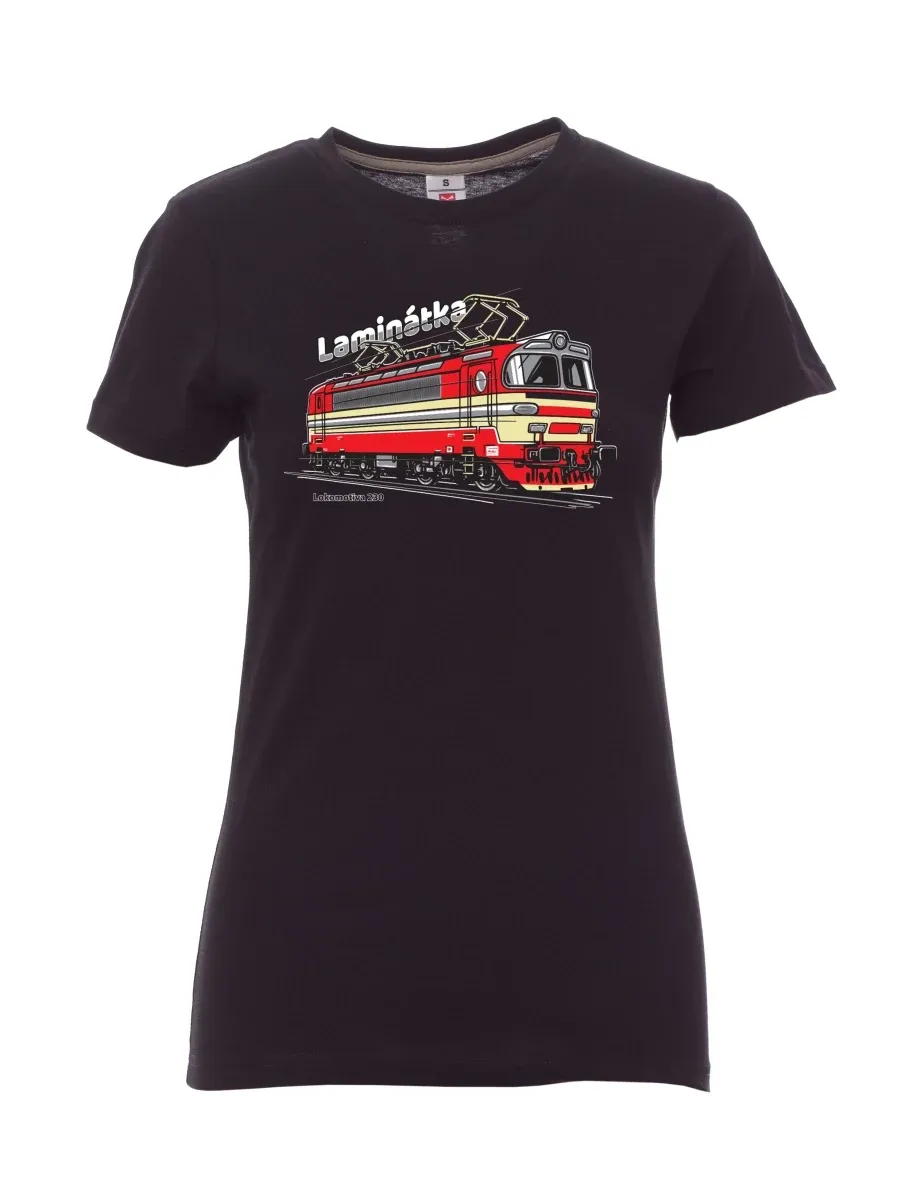 Černé dámské tričko Lokomotiva 230 „Laminátka“
