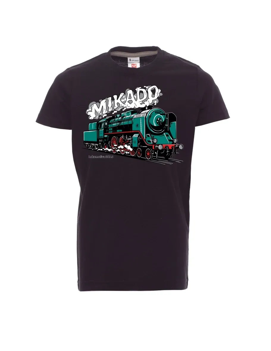 Černé dětské tričko Lokomotiva 387.0 „MIKADO“