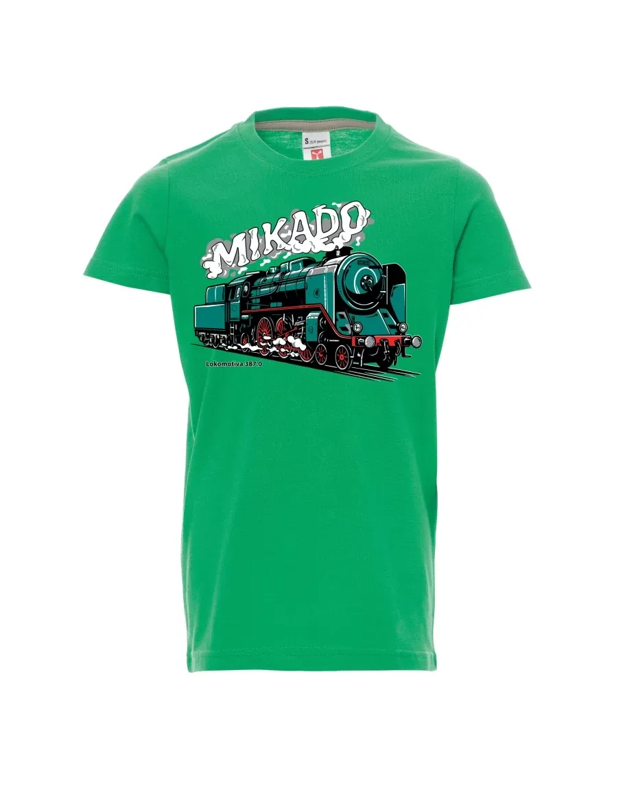 Zelené dětské tričko Lokomotiva 387.0 „MIKADO“