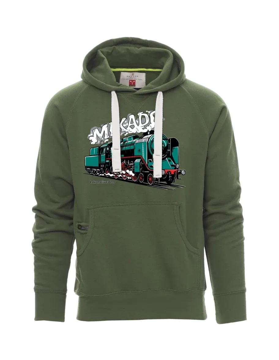 Tmavě zelená pánská mikina Lokomotiva 387.0 „MIKADO“