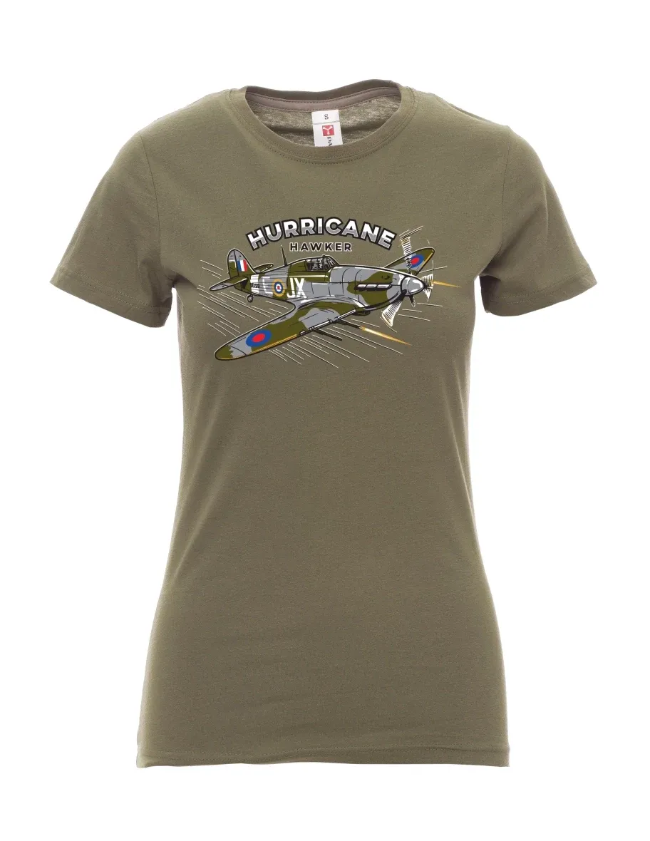 Khaki dámské tričko Letadlo Hurricane Hawker
