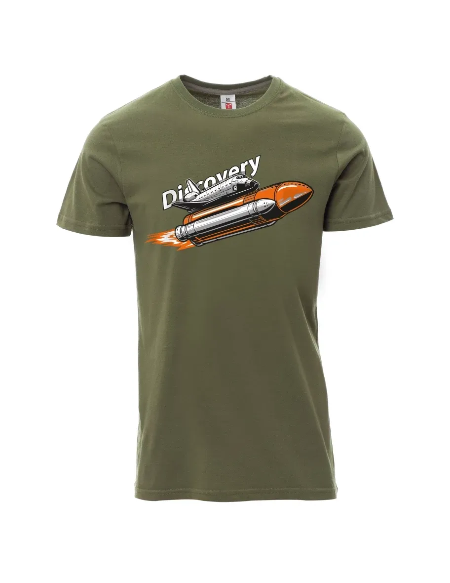 Khaki pánské tričko Raketoplán Discovery