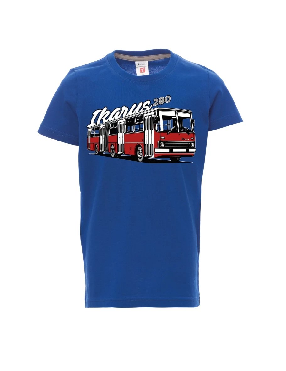 Modré dětské tričko Autobus Ikarus 280