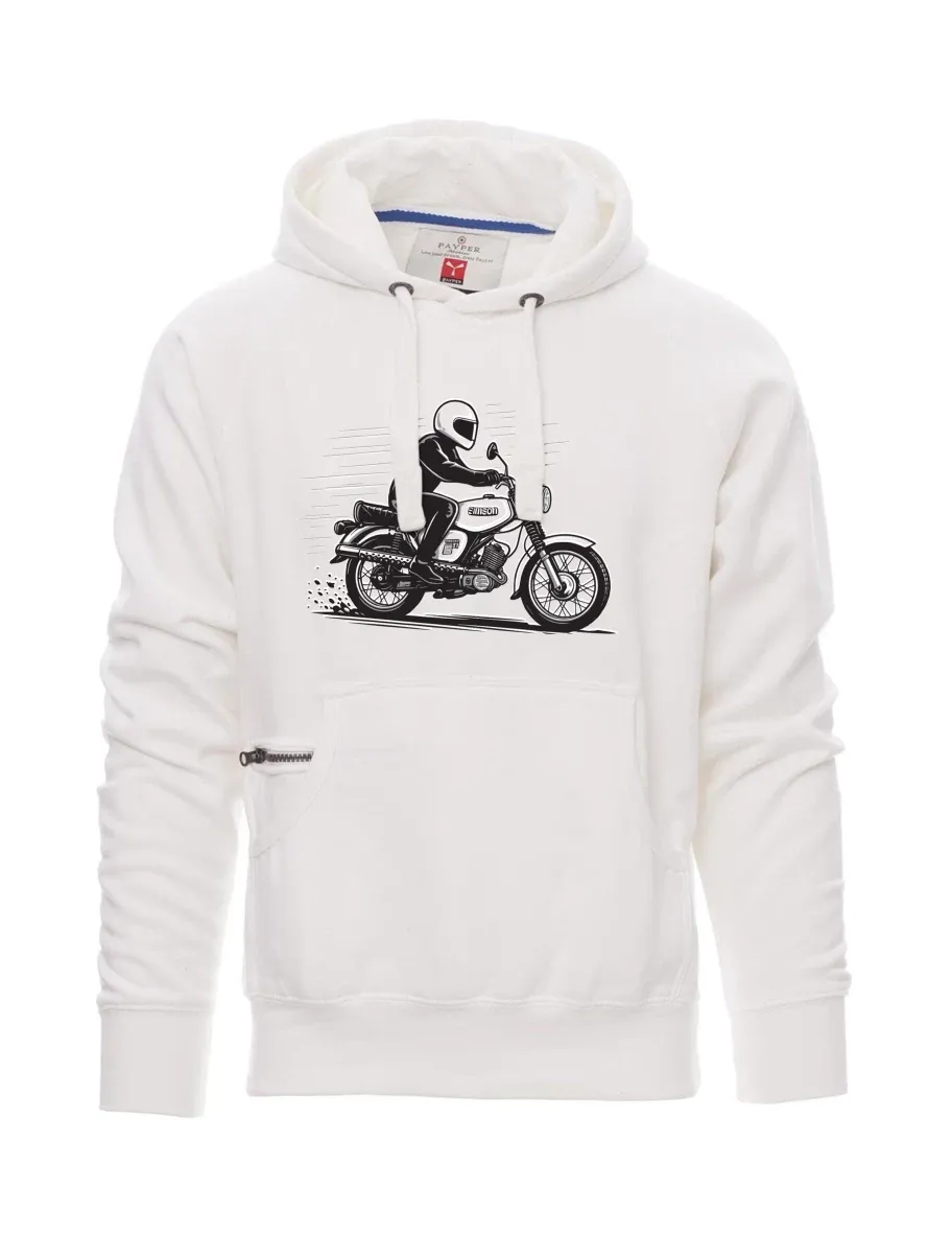 Bílá pánská mikina Motorka Enduro S51
