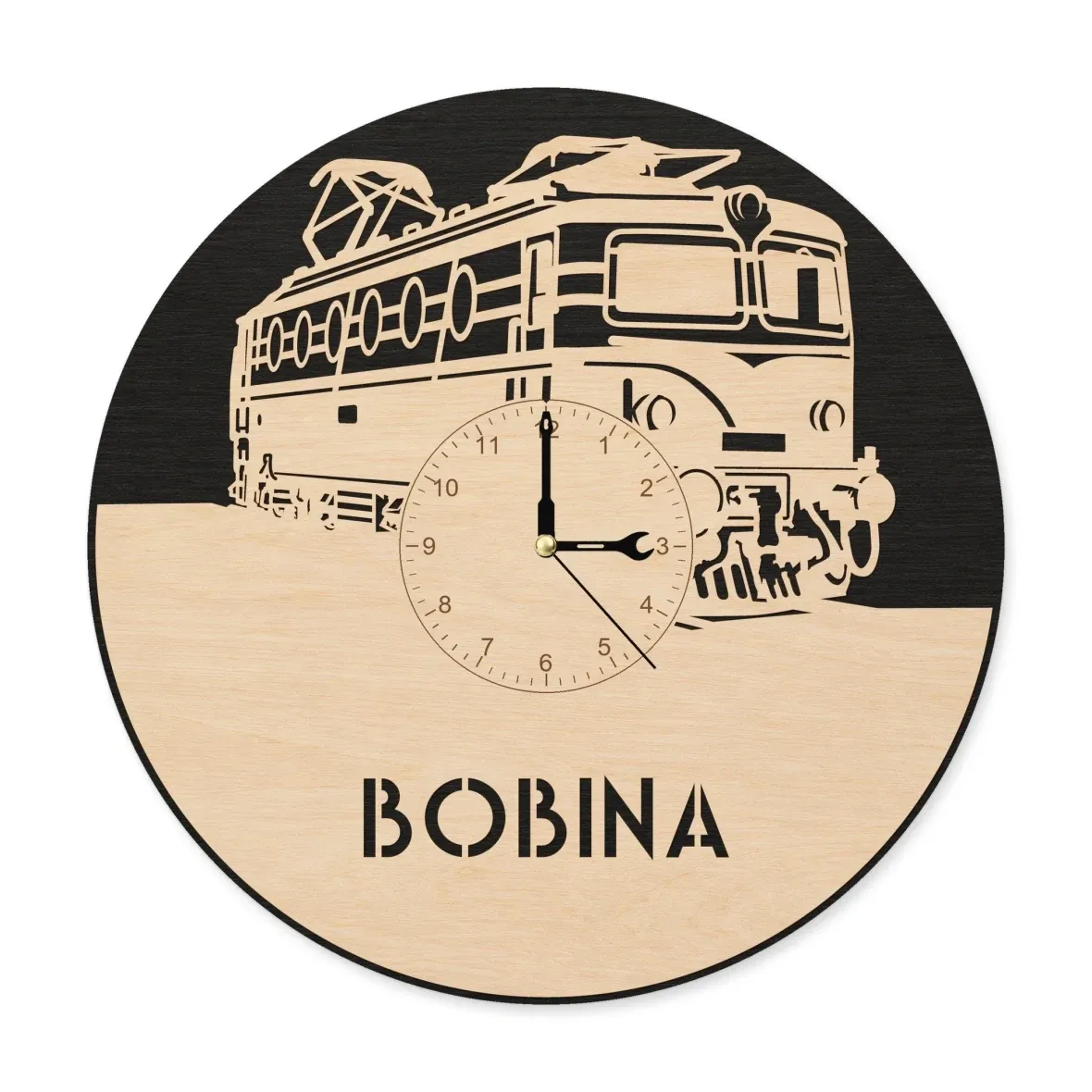 Dřevěné hodiny s motivem Lokomotiva 140 "Bobina"